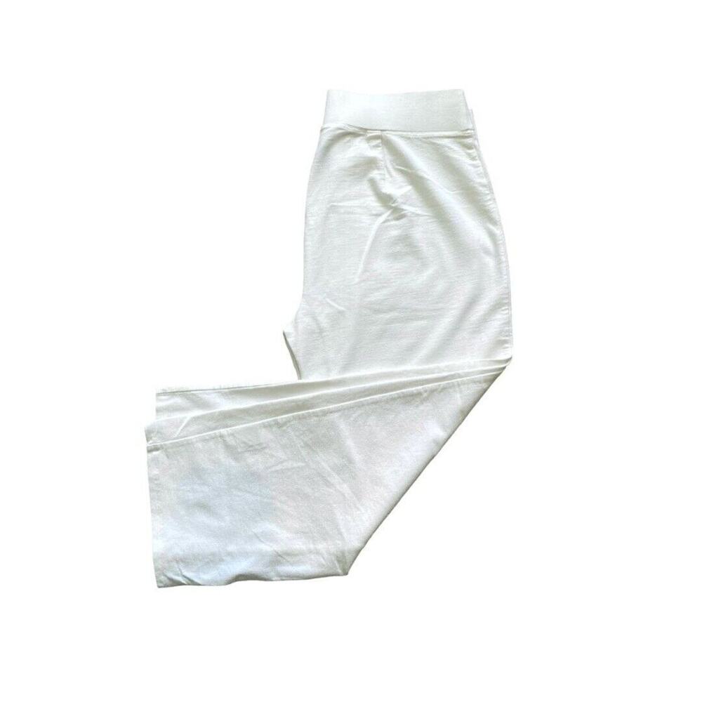 XS Eileen Fisher White Capri Pants Elastic Waist Made in USA Pull On